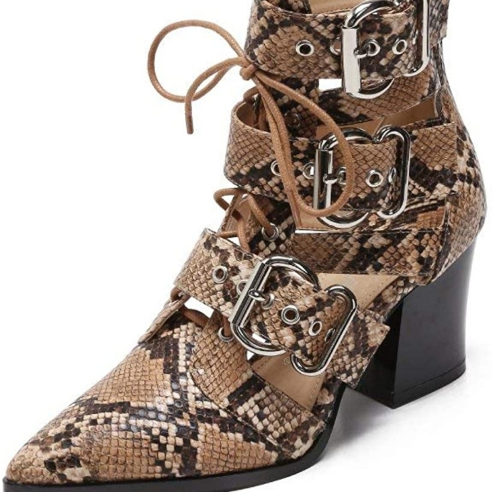 Mackin J Python Pointed toed caged booties.  Size 8.5 - Picture 5 of 13